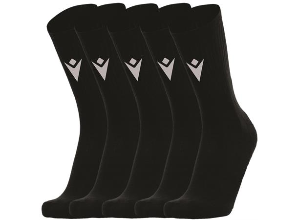 Macron Fixed Sokker 5 pk BLK L Sportssokker i bomullsmiks - Unisex 